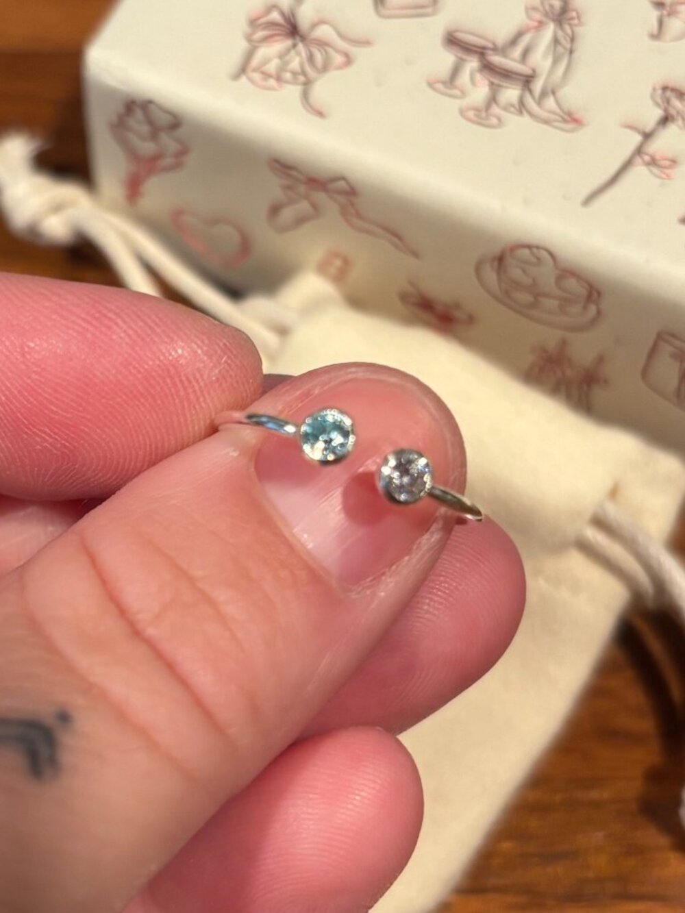 Chevron Birthstone Ring